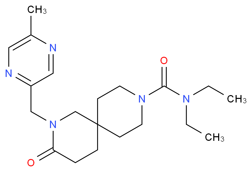 N,N-diethyl-2-[(5-methylpyrazin-2-yl)methyl]-3-oxo-2,9-diazaspiro[5.5]undecane-9-carboxamide_分子结构_CAS_)