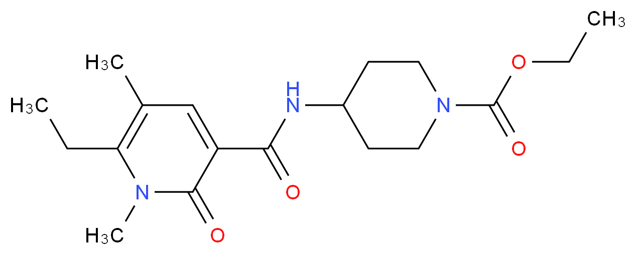 ethyl 4-{[(6-ethyl-1,5-dimethyl-2-oxo-1,2-dihydropyridin-3-yl)carbonyl]amino}piperidine-1-carboxylate_分子结构_CAS_)