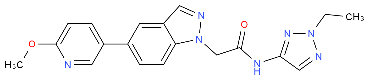 N-(2-ethyl-2H-1,2,3-triazol-4-yl)-2-[5-(6-methoxypyridin-3-yl)-1H-indazol-1-yl]acetamide_分子结构_CAS_)