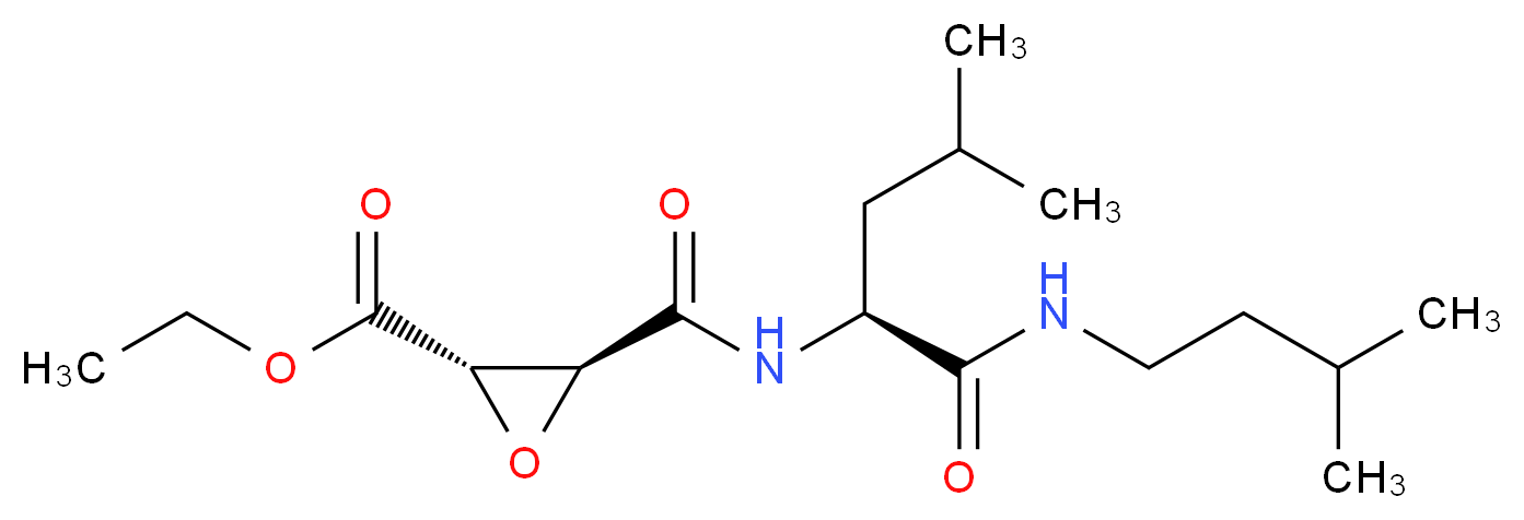 ethyl (2S,3S)-3-{[(1S)-3-methyl-1-[(3-methylbutyl)carbamoyl]butyl]carbamoyl}oxirane-2-carboxylate_分子结构_CAS_88321-09-9