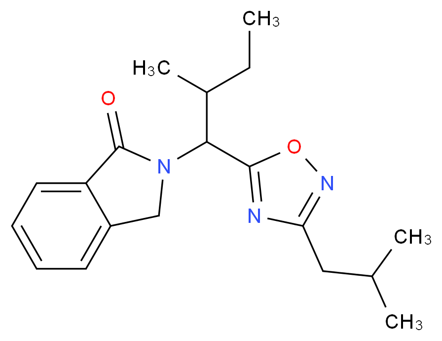 2-[1-(3-isobutyl-1,2,4-oxadiazol-5-yl)-2-methylbutyl]-1-isoindolinone_分子结构_CAS_)