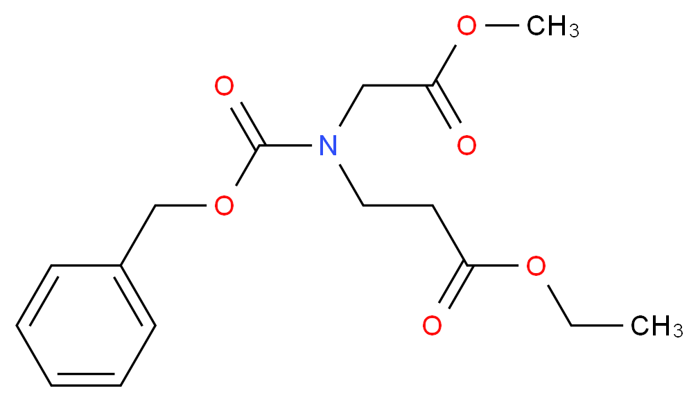 Ethyl 3-(((benzyloxy)carbonyl)(2-Methoxy-2-oxoethyl)aMino)propanoate_分子结构_CAS_1245646-09-6)