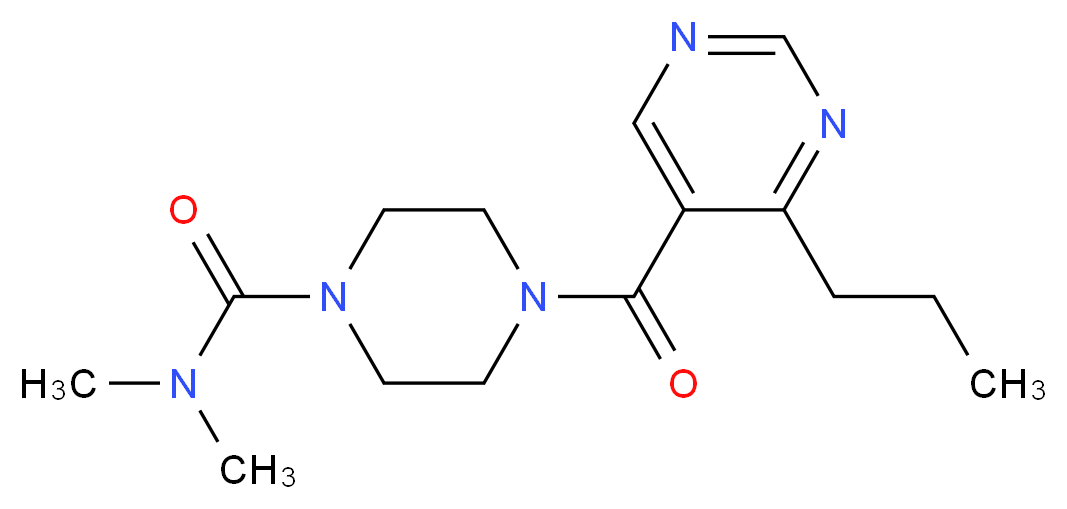 N,N-dimethyl-4-[(4-propylpyrimidin-5-yl)carbonyl]piperazine-1-carboxamide_分子结构_CAS_)