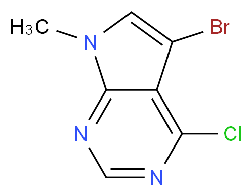 5-Bromo-4-chloro-7-methyl-7H-pyrrolo[2,3-d]pyrimidine_分子结构_CAS_1266343-30-9)