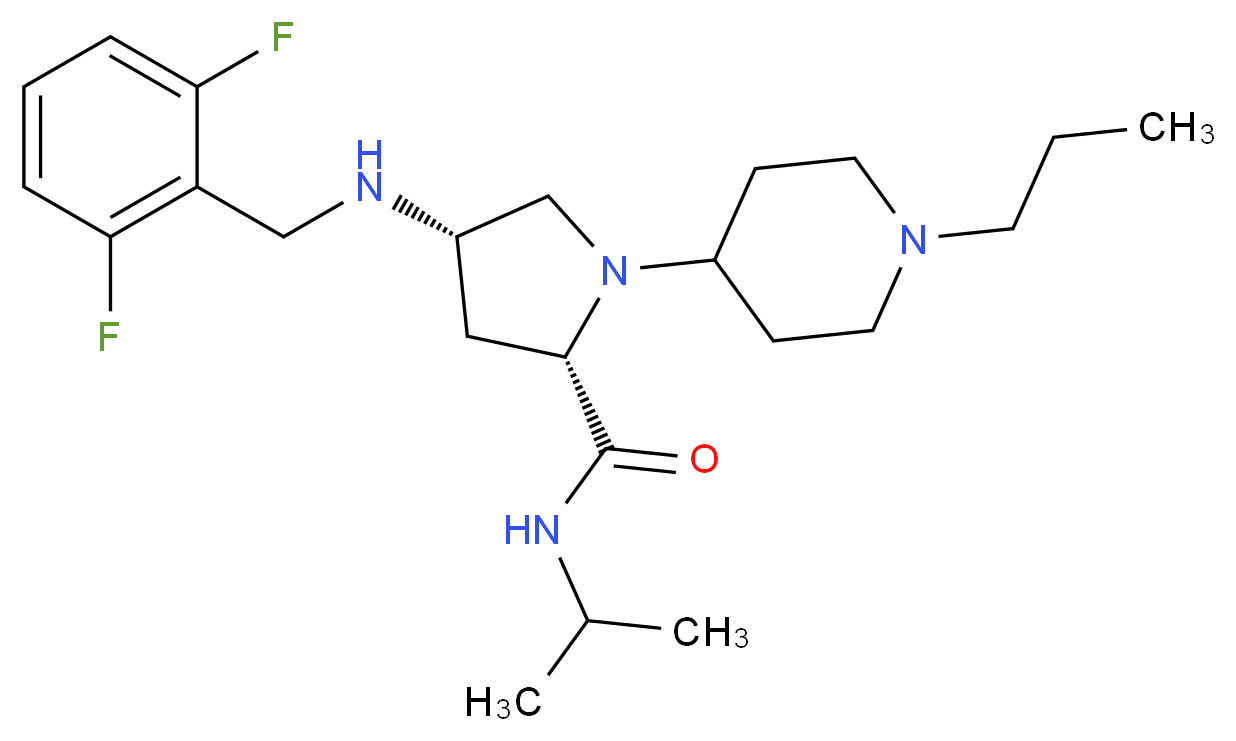 (4S)-4-[(2,6-difluorobenzyl)amino]-N-isopropyl-1-(1-propyl-4-piperidinyl)-L-prolinamide_分子结构_CAS_)