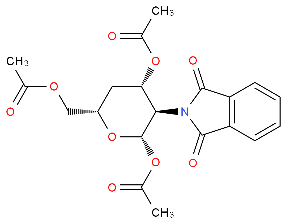 [(2S,4S,5R,6S)-4,6-bis(acetyloxy)-5-(1,3-dioxo-2,3-dihydro-1H-isoindol-2-yl)oxan-2-yl]methyl acetate_分子结构_CAS_1260591-45-4