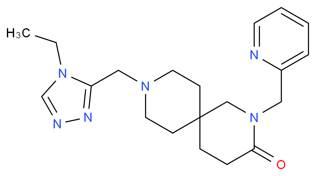9-[(4-ethyl-4H-1,2,4-triazol-3-yl)methyl]-2-(pyridin-2-ylmethyl)-2,9-diazaspiro[5.5]undecan-3-one_分子结构_CAS_)