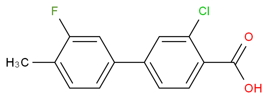 3-Chloro-3'-fluoro-4'-methyl-[1,1'-biphenyl]-4-carboxylic acid_分子结构_CAS_1261893-13-3)