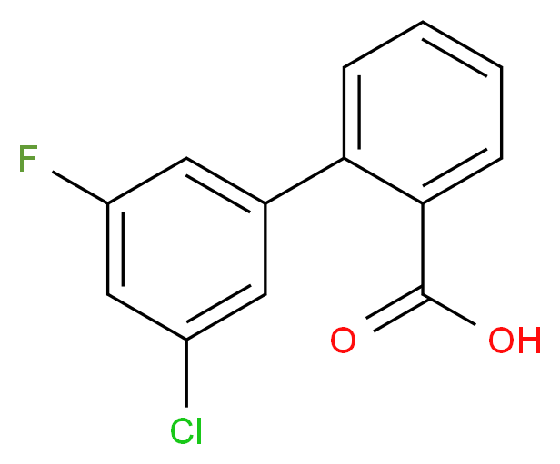 2-(3-chloro-5-fluorophenyl)benzoic acid_分子结构_CAS_1261915-22-3