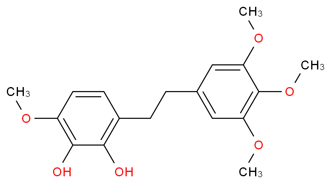 3-methoxy-6-[2-(3,4,5-trimethoxyphenyl)ethyl]benzene-1,2-diol_分子结构_CAS_109971-64-4