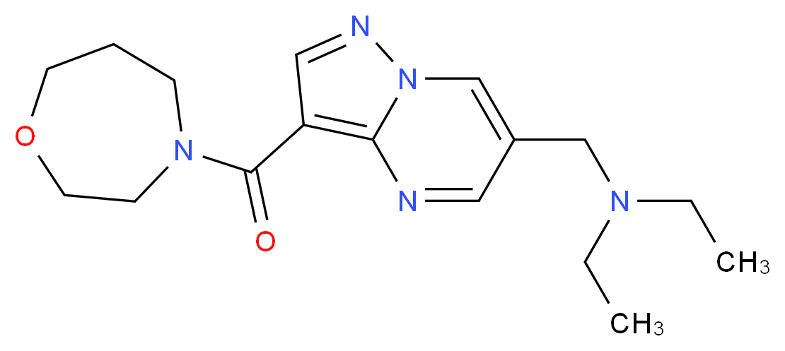 N-ethyl-N-{[3-(1,4-oxazepan-4-ylcarbonyl)pyrazolo[1,5-a]pyrimidin-6-yl]methyl}ethanamine_分子结构_CAS_)