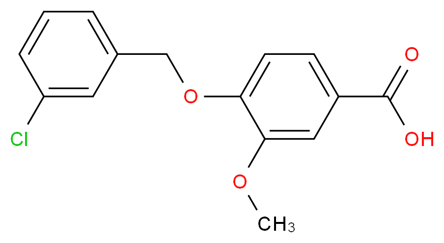 4-[(3-Chlorobenzyl)oxy]-3-methoxybenzoic acid_分子结构_CAS_)