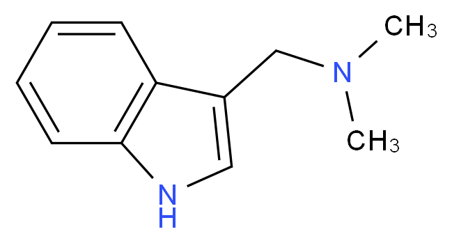 3-(Dimethylaminomethyl)indole_分子结构_CAS_87-52-5)