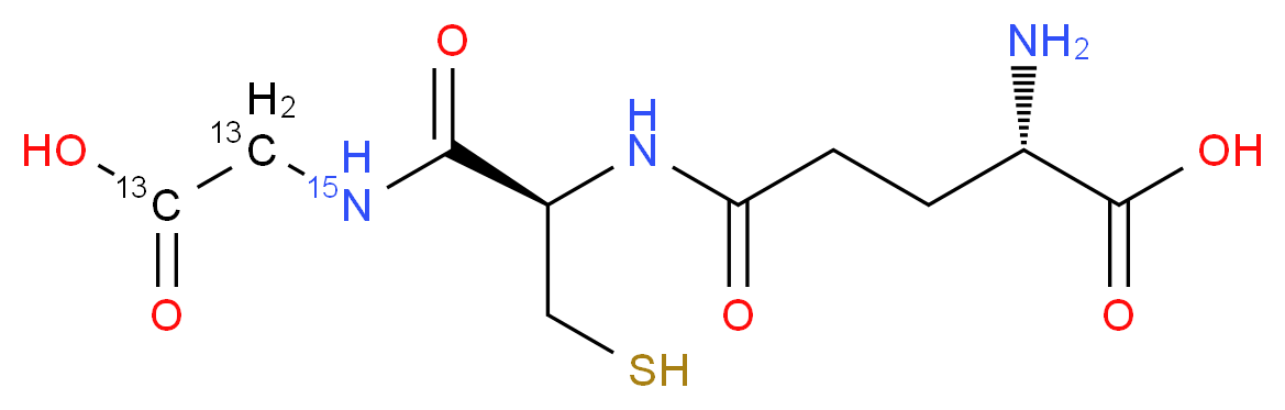(2S)-2-amino-4-{[(1R)-1-{[carboxy(<sup>1</sup><sup>3</sup>C<sub>2</sub>)methyl](<sup>1</sup><sup>5</sup>N)carbamoyl}-2-sulfanylethyl]carbamoyl}butanoic acid_分子结构_CAS_815610-65-2