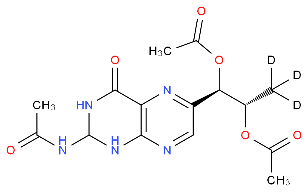 (1R,2S)-1-(acetyloxy)-1-(2-acetamido-4-oxo-1,2,3,4-tetrahydropteridin-6-yl)(3,3,3-<sup>2</sup>H<sub>3</sub>)propan-2-yl acetate_分子结构_CAS_1346597-41-8