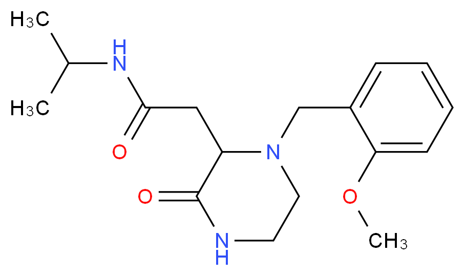 N-isopropyl-2-[1-(2-methoxybenzyl)-3-oxo-2-piperazinyl]acetamide_分子结构_CAS_)