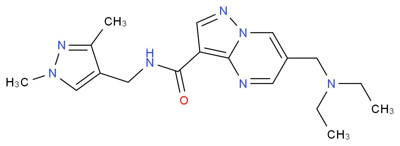 6-[(diethylamino)methyl]-N-[(1,3-dimethyl-1H-pyrazol-4-yl)methyl]pyrazolo[1,5-a]pyrimidine-3-carboxamide_分子结构_CAS_)