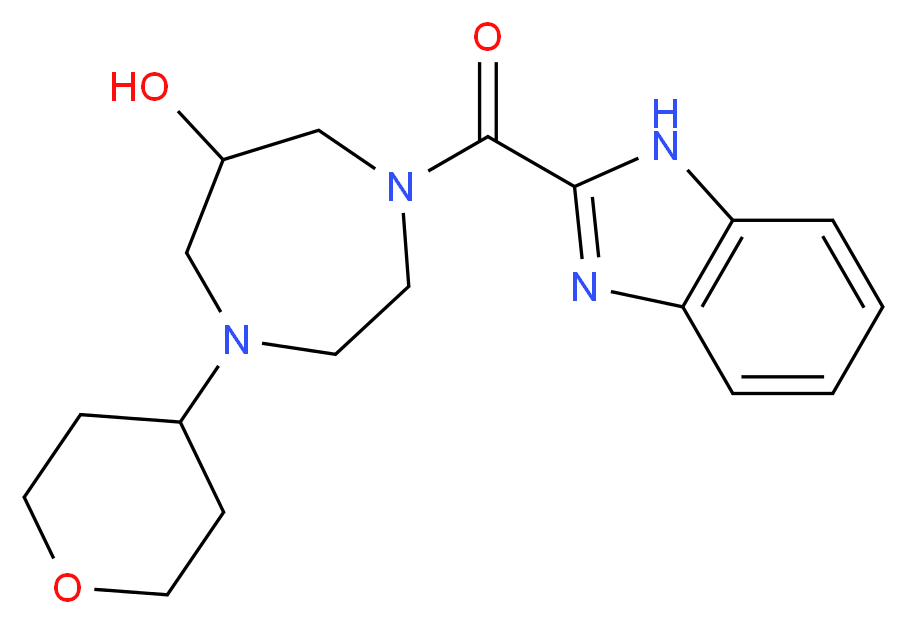 1-(1H-benzimidazol-2-ylcarbonyl)-4-(tetrahydro-2H-pyran-4-yl)-1,4-diazepan-6-ol_分子结构_CAS_)