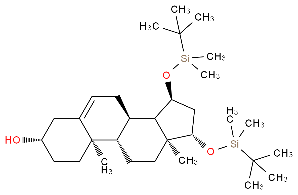 (1S,2R,5S,10R,11S,12S,14S,15S)-12,14-bis[(tert-butyldimethylsilyl)oxy]-2,15-dimethyltetracyclo[8.7.0.0<sup>2</sup>,<sup>7</sup>.0<sup>1</sup><sup>1</sup>,<sup>1</sup><sup>5</sup>]heptadec-7-en-5-ol_分子结构_CAS_65429-25-6