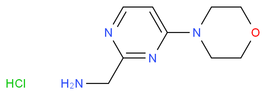 [4-(morpholin-4-yl)pyrimidin-2-yl]methanamine hydrochloride_分子结构_CAS_1196145-95-5