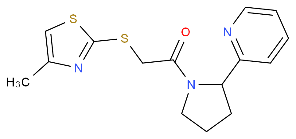 2-(1-{[(4-methyl-1,3-thiazol-2-yl)thio]acetyl}pyrrolidin-2-yl)pyridine_分子结构_CAS_)
