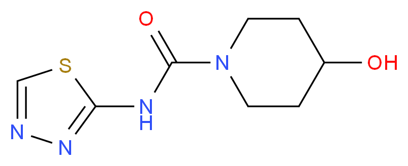 4-hydroxy-N-1,3,4-thiadiazol-2-ylpiperidine-1-carboxamide_分子结构_CAS_)