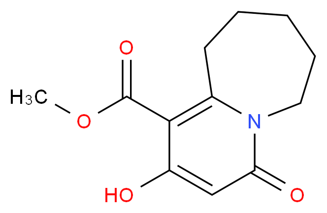 methyl 2-hydroxy-4-oxo-4H,6H,7H,8H,9H,10H-pyrido[1,2-a]azepine-1-carboxylate_分子结构_CAS_37704-44-2