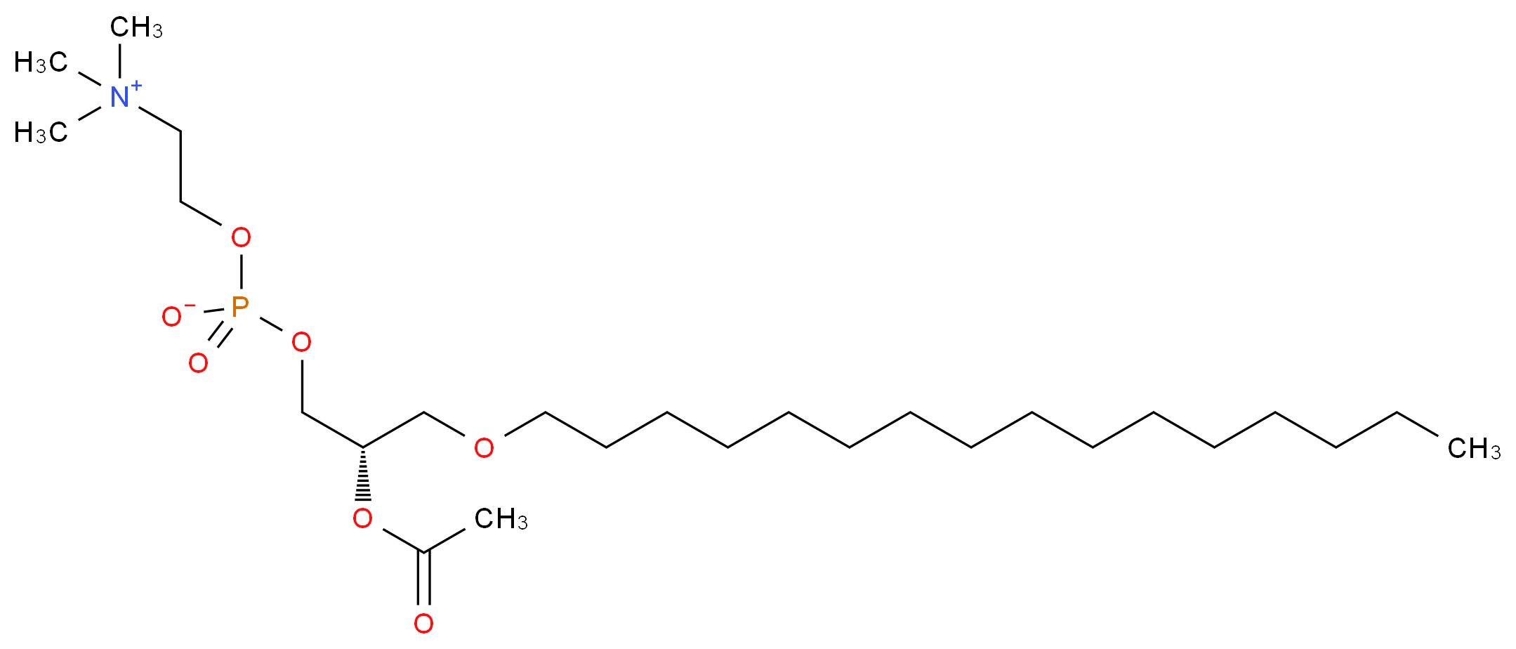 (2-{[(2S)-2-(acetyloxy)-3-(hexadecyloxy)propyl phosphonato]oxy}ethyl)trimethylazanium_分子结构_CAS_117985-57-6