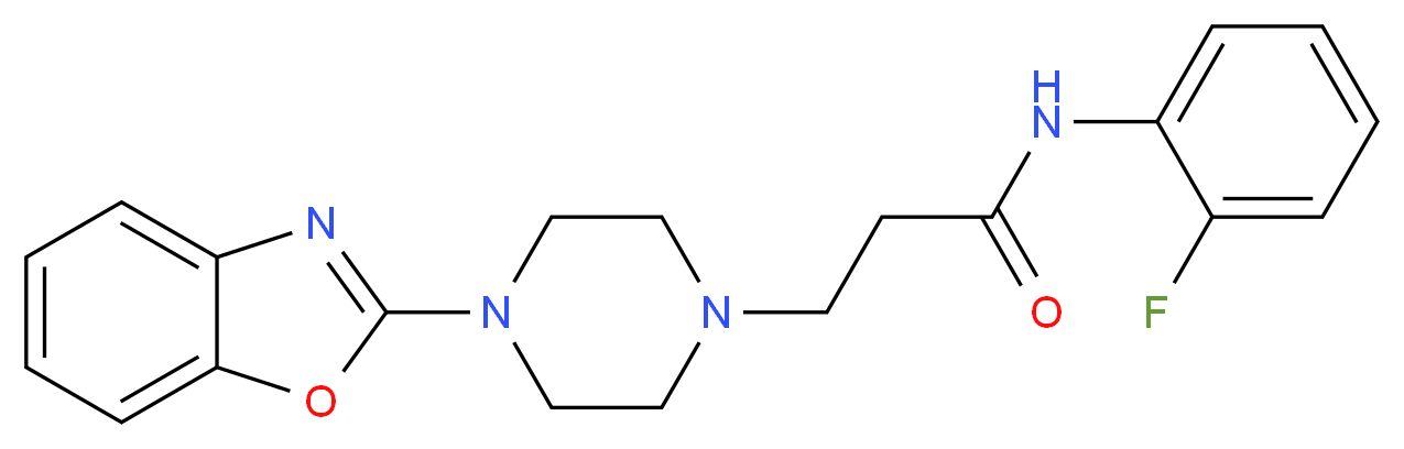 3-[4-(1,3-benzoxazol-2-yl)piperazin-1-yl]-N-(2-fluorophenyl)propanamide_分子结构_CAS_)