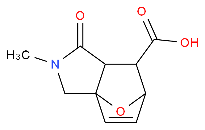 3-methyl-4-oxo-10-oxa-3-azatricyclo[5.2.1.0^{1,5}]dec-8-ene-6-carboxylic acid_分子结构_CAS_163180-68-5