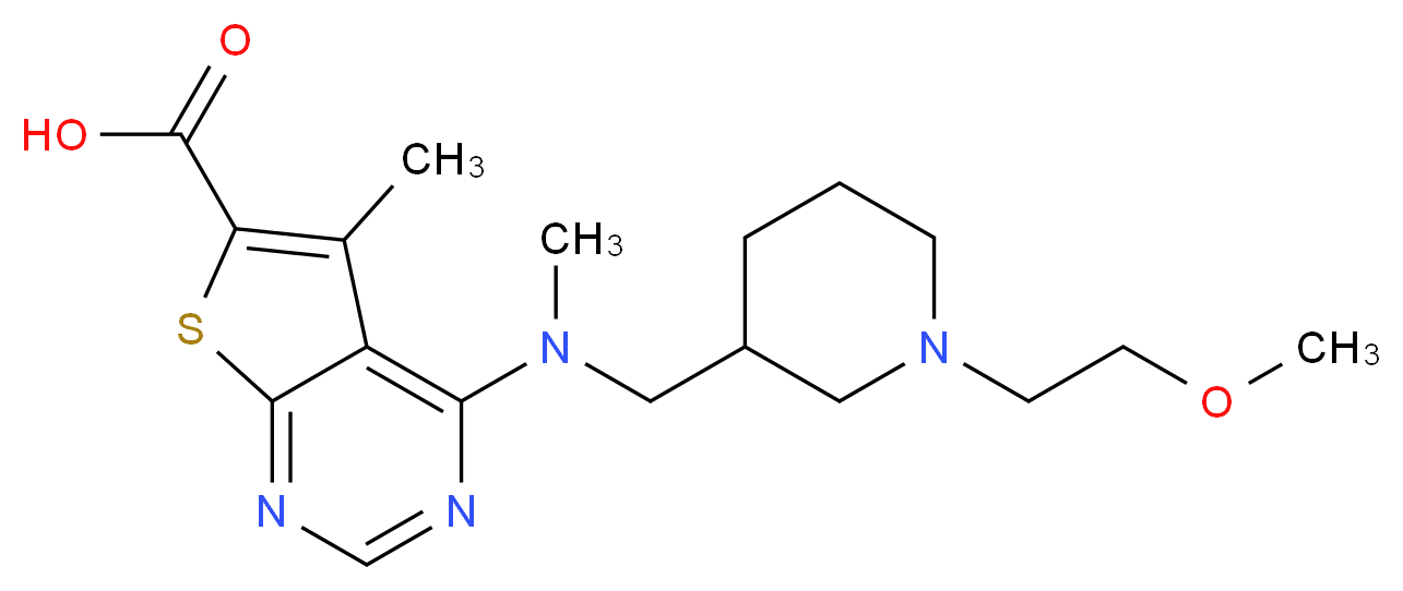 4-[{[1-(2-methoxyethyl)piperidin-3-yl]methyl}(methyl)amino]-5-methylthieno[2,3-d]pyrimidine-6-carboxylic acid_分子结构_CAS_)