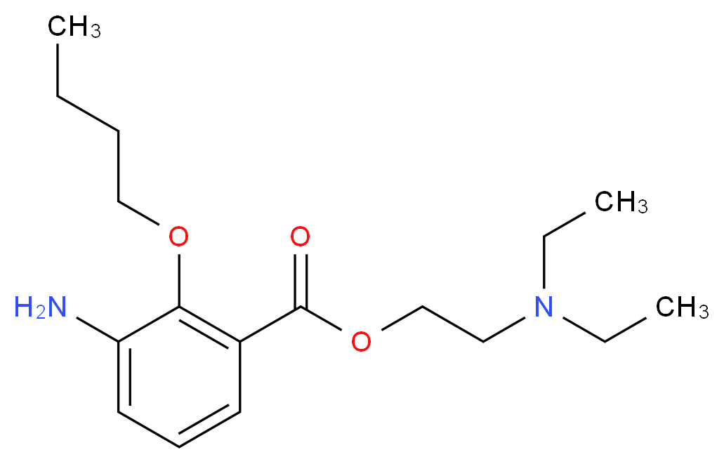 2-(diethylamino)ethyl 3-amino-2-butoxybenzoate_分子结构_CAS_3624-87-1