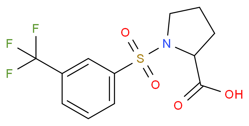 1-[3-(Trifluoromethyl)benzenesulphonyl]pyrrolidine-2-carboxylic acid 97%_分子结构_CAS_)