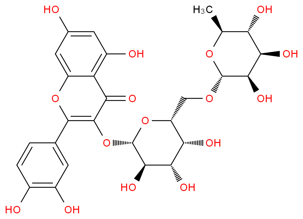 Quercetin 3-O-robinobioside_分子结构_CAS_52525-35-6)