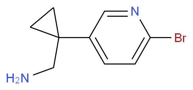 [1-(6-bromopyridin-3-yl)cyclopropyl]methanamine_分子结构_CAS_1060811-50-8