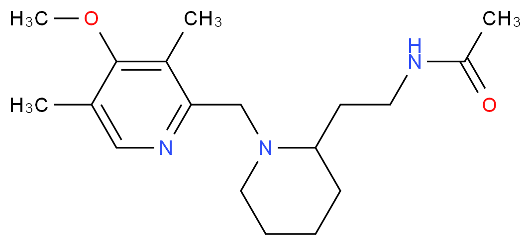 N-(2-{1-[(4-methoxy-3,5-dimethyl-2-pyridinyl)methyl]-2-piperidinyl}ethyl)acetamide_分子结构_CAS_)