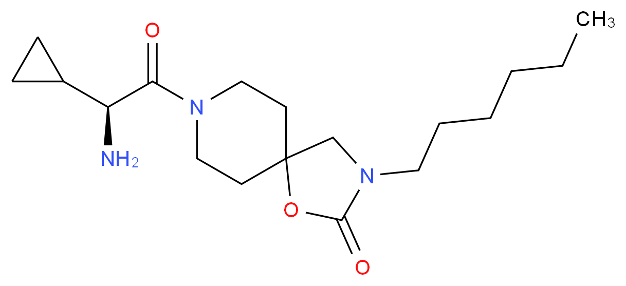 8-[(2S)-2-amino-2-cyclopropylacetyl]-3-hexyl-1-oxa-3,8-diazaspiro[4.5]decan-2-one_分子结构_CAS_)