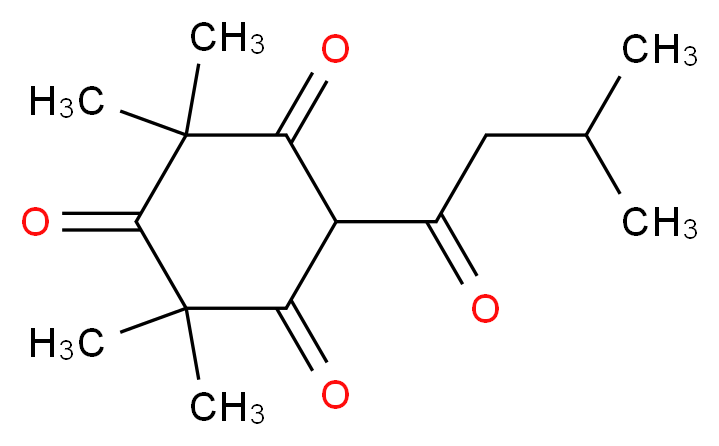 2,2,4,4-tetramethyl-6-(3-methylbutanoyl)cyclohexane-1,3,5-trione_分子结构_CAS_567-75-9