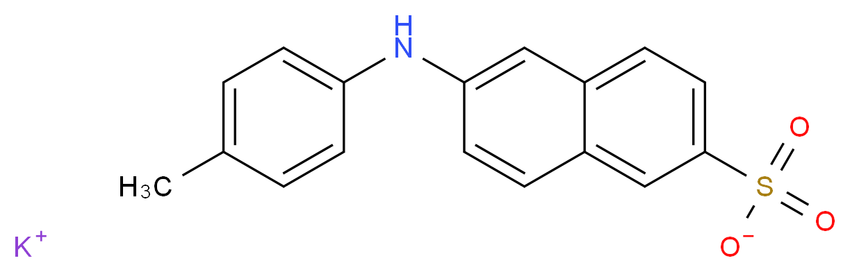 2-(p-Toluidino)-6-naphthalenesulfonic acid potassium salt_分子结构_CAS_32752-10-6)