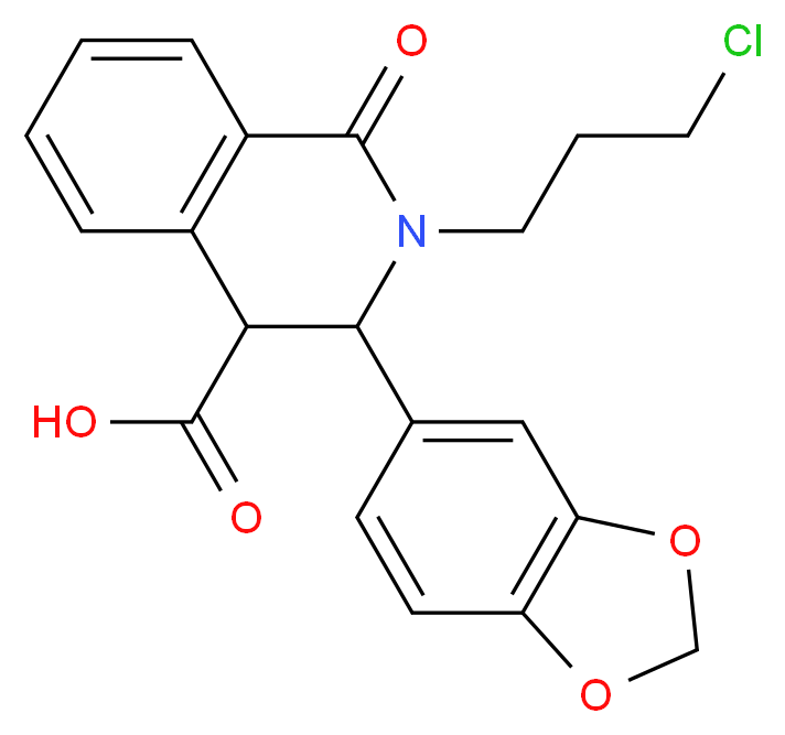 3-(1,3-Benzodioxol-5-yl)-2-(3-chloropropyl)-1-oxo-1,2,3,4-tetrahydro-4-isoquinolinecarboxylic acid_分子结构_CAS_)