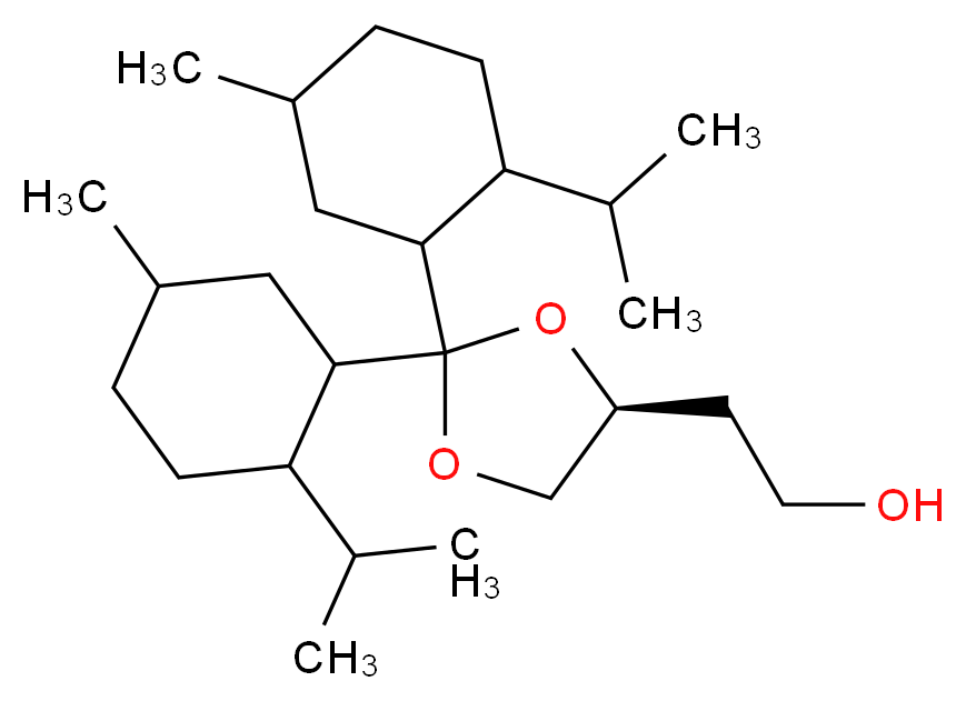 2-[(4S)-2,2-bis[5-methyl-2-(propan-2-yl)cyclohexyl]-1,3-dioxolan-4-yl]ethan-1-ol_分子结构_CAS_32233-43-5