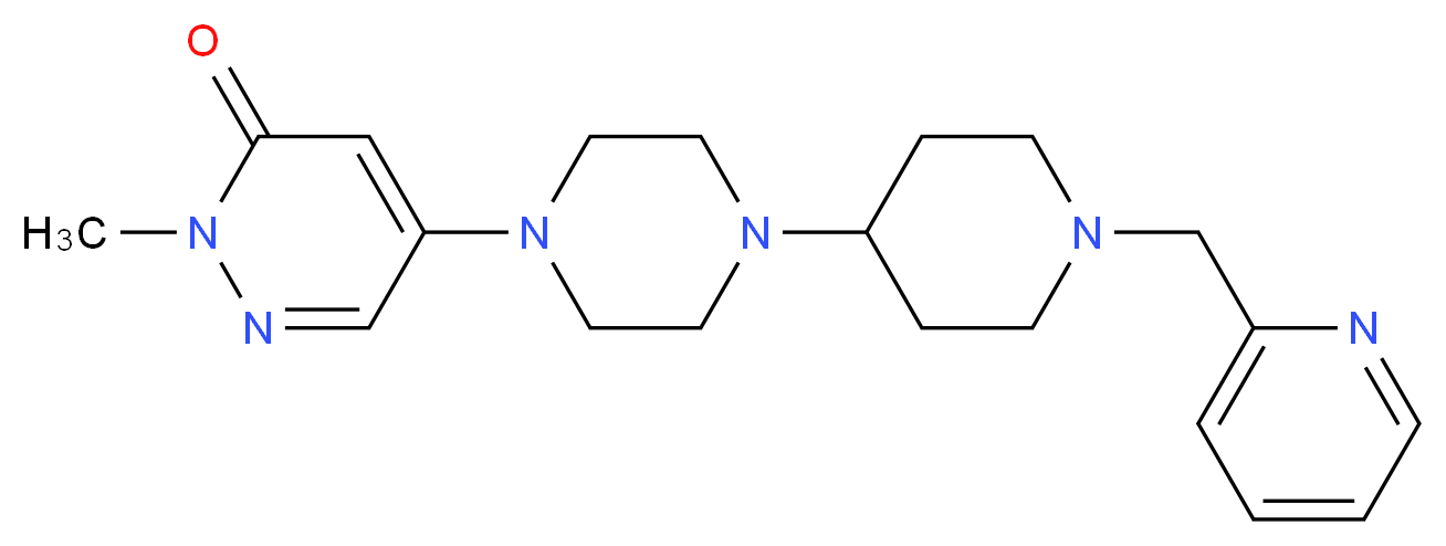 2-methyl-5-{4-[1-(2-pyridinylmethyl)-4-piperidinyl]-1-piperazinyl}-3(2H)-pyridazinone_分子结构_CAS_)
