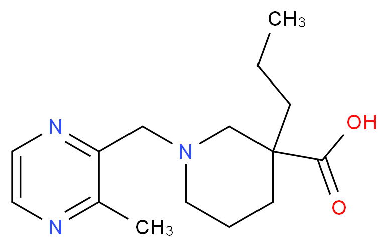 1-[(3-methyl-2-pyrazinyl)methyl]-3-propyl-3-piperidinecarboxylic acid_分子结构_CAS_)