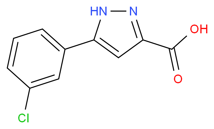3-(3-Chlorophenyl)-1H-pyrazole-5-carboxylic acid_分子结构_CAS_)