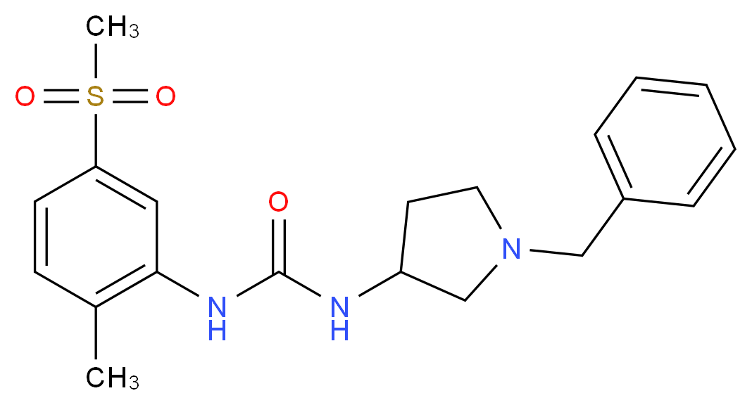 N-(1-benzylpyrrolidin-3-yl)-N'-[2-methyl-5-(methylsulfonyl)phenyl]urea_分子结构_CAS_)
