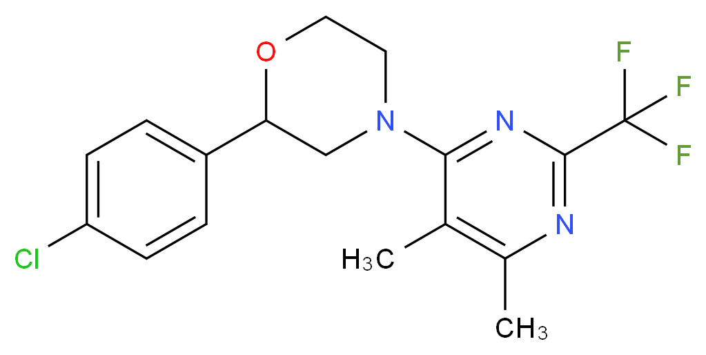 2-(4-chlorophenyl)-4-[5,6-dimethyl-2-(trifluoromethyl)pyrimidin-4-yl]morpholine_分子结构_CAS_)