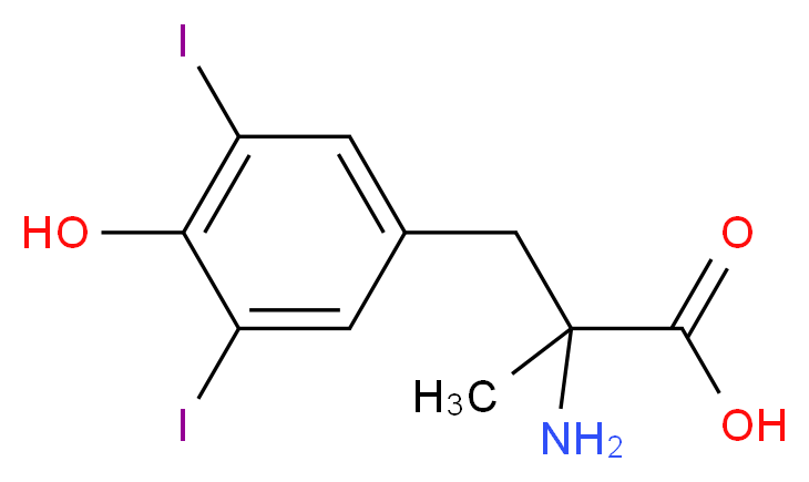 2-amino-3-(4-hydroxy-3,5-diiodophenyl)-2-methylpropanoic acid_分子结构_CAS_7434-77-7