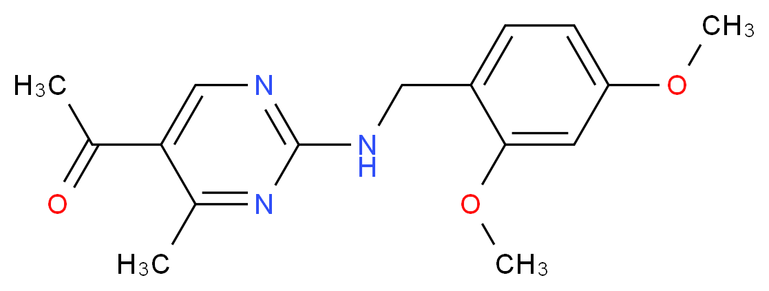 1-{2-[(2,4-dimethoxybenzyl)amino]-4-methylpyrimidin-5-yl}ethanone_分子结构_CAS_)
