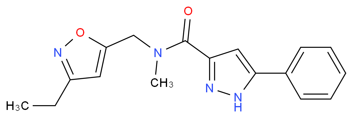 N-[(3-ethylisoxazol-5-yl)methyl]-N-methyl-5-phenyl-1H-pyrazole-3-carboxamide_分子结构_CAS_)