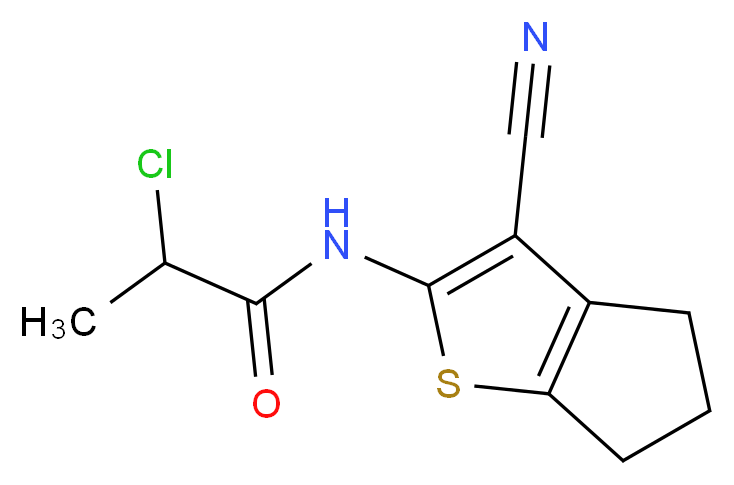 2-Chloro-N-(3-cyano-5,6-dihydro-4H-cyclopenta-[b]thien-2-yl)propanamide_分子结构_CAS_)